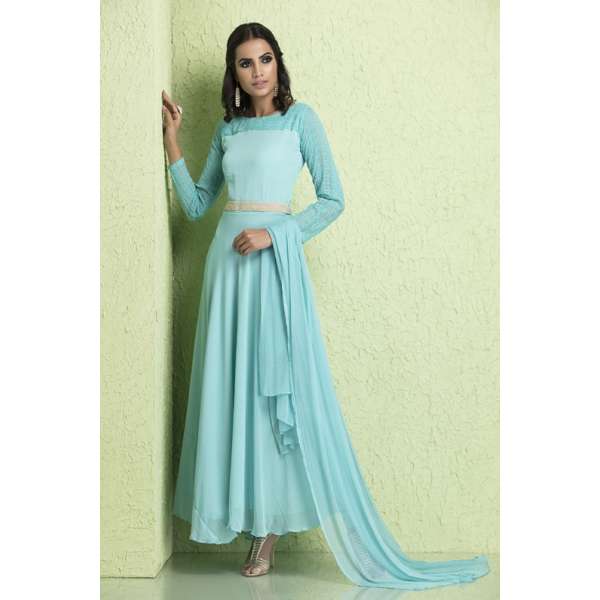 Turquiose Long Skater Dress Summer Maxi Gown