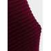 Mens Burgundy Designer Ribbed Jumper