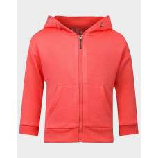 Peach Slim Fit Girls Zip-Up Hoodie