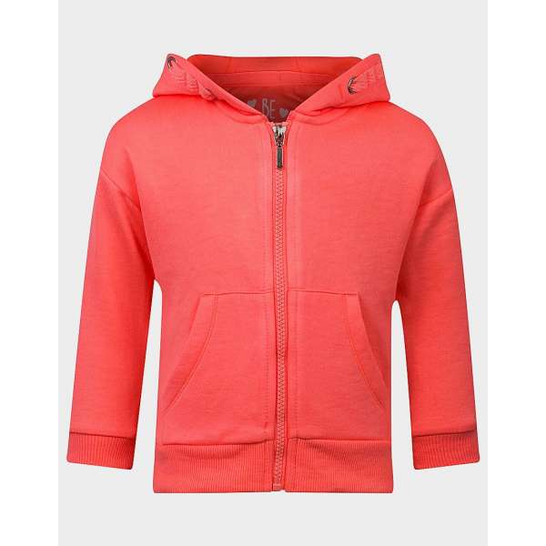 Peach Slim Fit Girls Zip-Up Hoodie