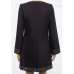 Black & White Silver Collarless A Line Ladies Coat