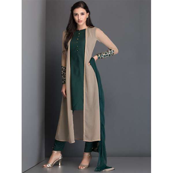 Green Jacket Dress Anarkali Suit