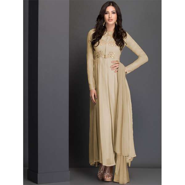 Modest Maxi Elegant Dress Beige Ladies Suit Readymade