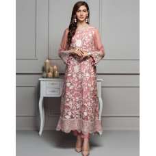 Pink & White Embroidered Pakistani Suit Fancy Wedding Dress