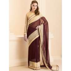 ZBROWN LOVELY OCCASION WEAR SAREE (READY MADE)