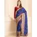 ZACS-29 NAVY BLUE FORMAL SAREE WITH GOLD MOTIFS AND STITCHED BLOUSE