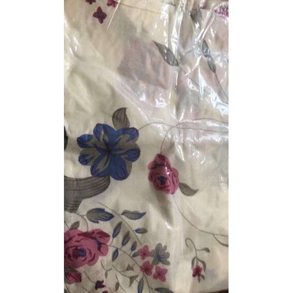 Long Blue and Pink Floral Wrap Shawl