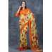 Lemon Floral Printed Saree Indian Casual Sari