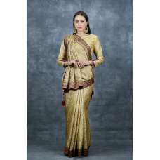Gold Ethnic Indian Wedding Saree