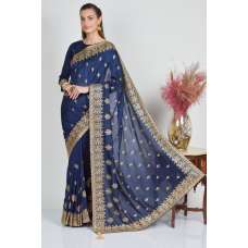 Royal Blue Party Wear Saree