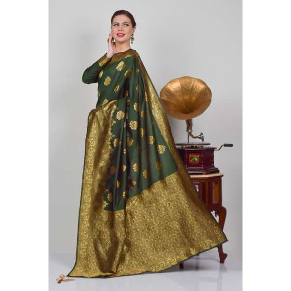 Green Banarasi Indian Ethnic Saree