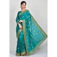 Ferozi Party Wear Indian Designer Saree