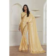 ZACS-612 GOLD SHIMMER GEORGETTE INDIAN WEDDING WEAR SAREE