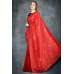Flame Scarlet Red & Navy Blue Embroidered Ethnic Wear Saree