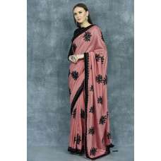 Rose Pink Lace Border Wedding Saree