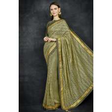 Military Olive Indian Wedding Net Saree
