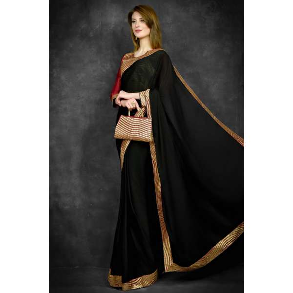 Fantastic Black Bodice Blouse Saree