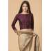 ZACS-714 BEIGE AND PLUM TRADITIONAL INDIAN STYLE SAREE