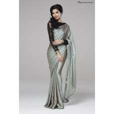 ZACS-707 GREY AND BLACK READY MADE PARTY WEAR SAREE