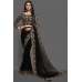 ZAC20-09 BLACK EVENING WEAR DRAPE EMBROIDERED BLOUSE SAREE