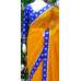 SAFFRON AND CLASSIC BLUE CONTRAST PARTY WEAR SAREE