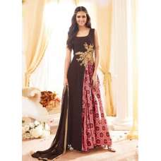 PINK AND BROWN MAISHA INDIAN PARTY ANARKALI SUIT 