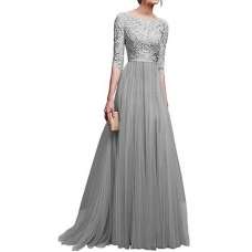 Sleet Grey Designer Long Party Prom Dress
