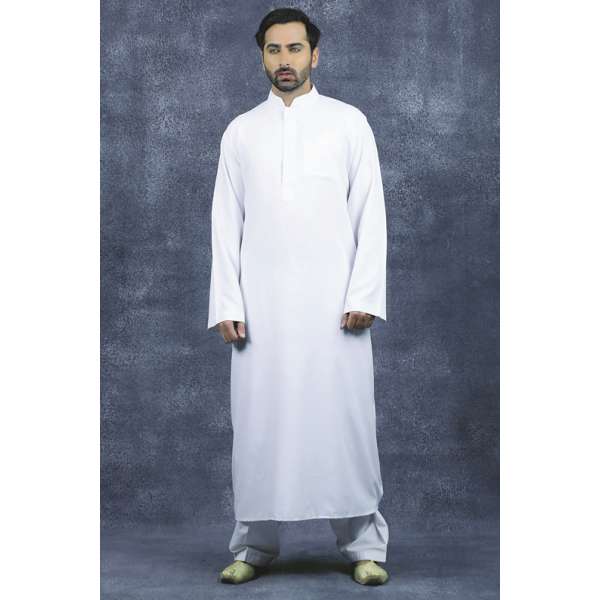 Arabic Style White Mens Jubba Thobe