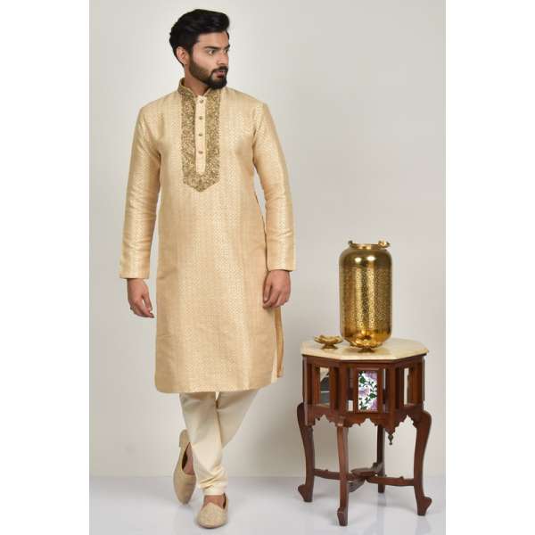 Antique Embroidered Mens Kurta & Pajama