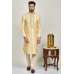 Cream Embroidered Men's Wedding Kurta Pajama