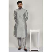 Silver Grey Indian Men's Eid Kurta Pajama