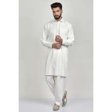 Cream Embroidered Pakistani Mens Kurta Shalwar