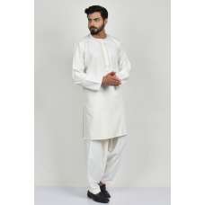 White Embroidered Mens Kurta Shalwar