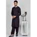 Black Embroidered Round Neck Kurta Shalwar