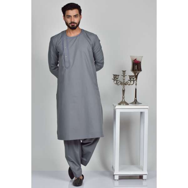 Grey Kurta Trouser Readymade Menswear Suit
