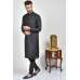 Black Embroidered Kurta With Pajama For Men