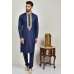 Navy Blue Embroidered Formal Kurta For Men