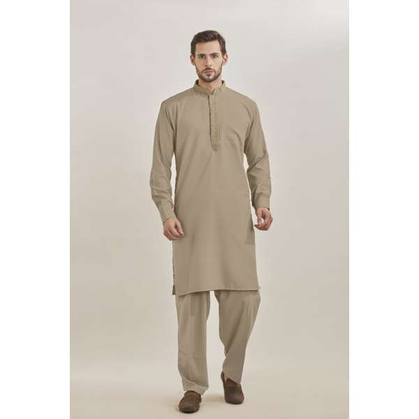 Beige Kurta Mens Eid Suit Readyamde Pakistani Salwar