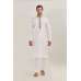 WHITE PRINTED PAKISTANI VINTAGE STYLE KURTA PYJAMA