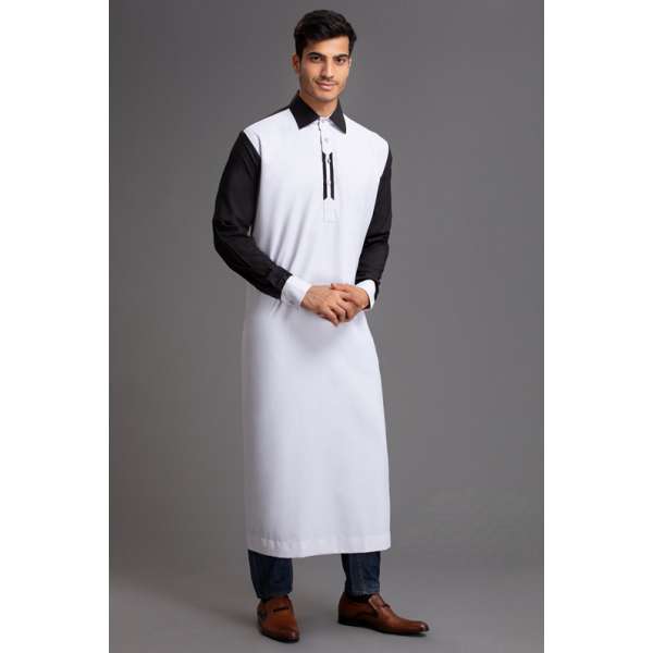 COMFORTABLE BLACK AND WHITE MEN'S JUBBA
