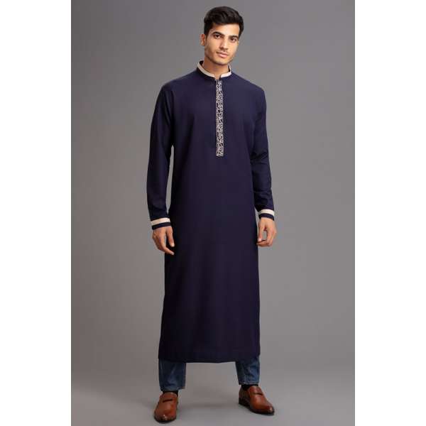 NAVY BLUE READYMADE MEN'S JUBBA