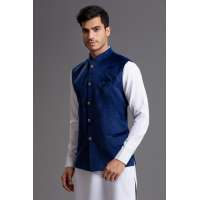 ROYAL BLUE VELVET JACKET WAISTCOAT FOR MEN
