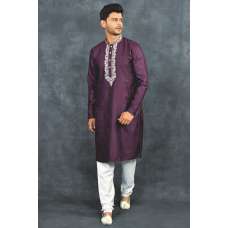 Purple Indian Kurta Festive Menswear Suit