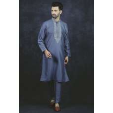 Dark Grey Pakistani Kurta Pajama Set