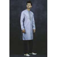 Grey & Navy Blue Pakistani Kurta Readymade Mens Suit