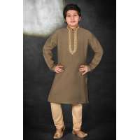 KHAKHI LITTLE KID BOY INDIAN STYLE KURTA PAJAMA