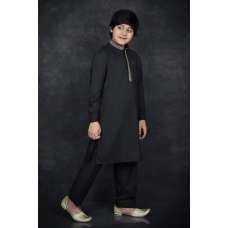 Black Pakistani Style Salwar Kameez For Little Boys