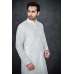BRILLIANT WHITE CHIKENKARI KURTA AND SHALWAR MEN'S SUIT