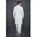 BRILLIANT WHITE CHIKENKARI KURTA AND SHALWAR MEN'S SUIT