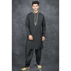 Black Indian Pakistani Ready To Wear Mens Shalwar Kameez